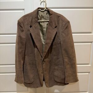 Members Only Blazer Mens 44R Brown Corduroy Sport Coat 2 Button Notch Lapel